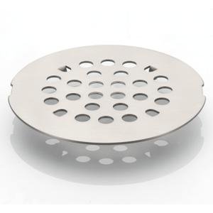 Snap-in Shower Drain Cover 4-1/4 inch Shower Strainer Grid Round (1, Brushed Nickel)