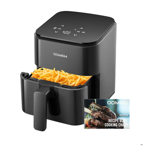3 Qt Compact Air Fryer with Non-Stick Basket and Rack, User Friendly Simple Touchscreen, Cook in Simple Steps, Low-Oil Cooking Small Air Fryer, Space Saving Cooker
