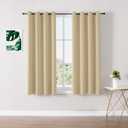 ChrisDowa Blackout Curtains 45 inches Long for Bedroom - 2 Panels Set Grommet Thermal Insulated Room Darkening Curtains for Living Room (Biscotti Beige, 52 x 45 Inch)