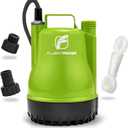 FLUENTPOWER 1/4HP Utility Pump 1900GPH Portable Submersible Sump Pump, Manual Control with 16.4 Ft Cord for Draining Water from Pool Pond Garden Hot Tub Basement Tankless Heater Liquids
