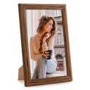15x20 Wood Frame Brown, Rustic Natural 20x15in Woodgrain Picture Poster Frame, Modern Brown 15 x 20inch Gallery Wall Photo Frame with HD Plexiglass, Horizontal Vertical Wall Mounting Display 1pcs