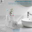 Electric Toothbrush Holder with Instant-Dry & 6 Slots | Upgrade Heavy-Duty Large Countertop Organizer with Cable Holes, Fits Most Electric & Manual Toothbrushes (Marble White)