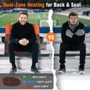 Suteck Dual-Sided Heated Stadium Seats for Bleachers with Back Support, Portable Heated Bleacher Seat with Backrest, 3 Heat Levels, 5 Pockets Ideal for Outdoor Stadiums and Events