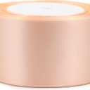 Solid Satin Ribbon 25 Yards Solid Polyester Fabric Ribbon for Gift Wrapping Wedding Christmas Baby Shower Birthday Party Decoration Handmade Immortal Flower Craft (Naked Pink, 2 Inch)