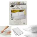 2 White Vinyl Hotel Pillow Cover Case Waterproof Zipper Protector Bed 21" X 27"