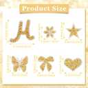 62 Pcs Rhinestone Letter Stickers Crystal Alphabet A-Z Self-Adhesive Letter Patches Bling Glitter Stickers Iron on Letters for Clothing Craft Decor Black