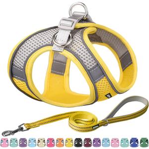 AIITLE Escape Proof Dog Harness - Step in Adjustable Puppy Vest No Choke Over with Breathable Mesh and Quick-Release Buckle for Summer- Outdoor Walking, Camping, Training for Medium Dogs Yellow XL (XL(Chest: 19.5 - 23"))