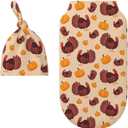 Turkey Pumpkin Swaddle Blankets Soft Receiving Blanket Baby Swaddle Wrap for Baby Girls Boys
