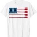 Cool American Flag Rowing Oar Funny Paddle Lover Rowers T-Shirt Medium