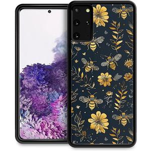 Compatible with Samsung Galaxy S20 Plus Case,Vintage Yellow Bee Floral Amazing Pattern Design Shockproof Anti-Scratch Hard PC Back Case for Samsung Galaxy S20 Plus