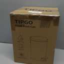 TIPGO 1.2 Gallon Small Black Trash Can, 4.5 Liters Bathroom Garbage Can with lid, Mini Step Trash Bin, Stainless Steel Wastebasket for Bathroom, Bedroom, Office (Matte Black)