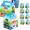 Paw Patrol Treat Boxes Set for Celebrations - Bundle of 8 Favor Boxes for Birthdays, Prizes, Plus Stickers, More | Paw Patrol Party Favors for Boys, Girls
