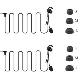 MIMIRACLE 2 Pack Referee Headset, Right-Ear in Ear HiFi Earphone Earpiece Fit for V6 V4 FBIM Football Soccer Coach Intercom