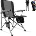 Folding Camping Chair Heavy Duty Portable Outdoor Chairs Supports 330lbs Collapsible Foldable Chair for Outside with Cup Holder&Carry Bag, Folding Lawn Chair for Camp Beach Fishing Sports(Gray), 21.6 inches x 21.6 inches x 36.4 inches