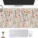 Wild Flowers Gaming Mouse Pad, Floral Cute Keyboard Mouse Mat, Full Desk Protector, Aesthetic Desk Decor 31.5"x15.75" (Colorful Vintage Flowers)