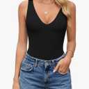 Avidlove Women's Sexy Plunge Deep V Neck Bodysuit Double Lined Sleeveless Thong Body Suit Leotard for Going Out Tank, XXL