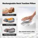 3-in-1 Rechargeable Neck Massager Pillow with Heat, Vibration, Traction Massager for Neck Pain and Hump Relief, Gifts for Home Office Travel
