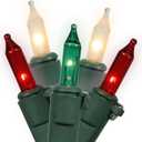 NorthLight Red Clear Frosted And Green Mini Christmas Lights44; Green Wire44; Set Of 100
