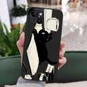 for iPhone 15 Case Anti Scratch Soft Microfiber Lining, Soft Shockproof Slim Fit Floral for iPhone 15 Phone Cover 6.1 inch-Cat Black