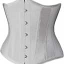 Alivila.Y Fashion Womens Sexy Satin Vintage Underbust Waist Training Corset Bustier (Medium, White)