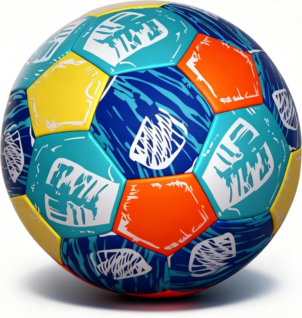 Beach Ball Size 5 for Pool and Water Play Waterproof Beach Soccer Ball with Neoprene Cover, Soft and Safe for All Ages, Outdoor and Indoor, Soccer Gifts