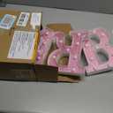 Set of 8 Pink Baby Shower Decoration for Girl Baby LED Letters Party Supplies Light up Letter Battery Operated Letter for Table Centerpieces Wedding Valentines Day Decoration(8.7 Inch)