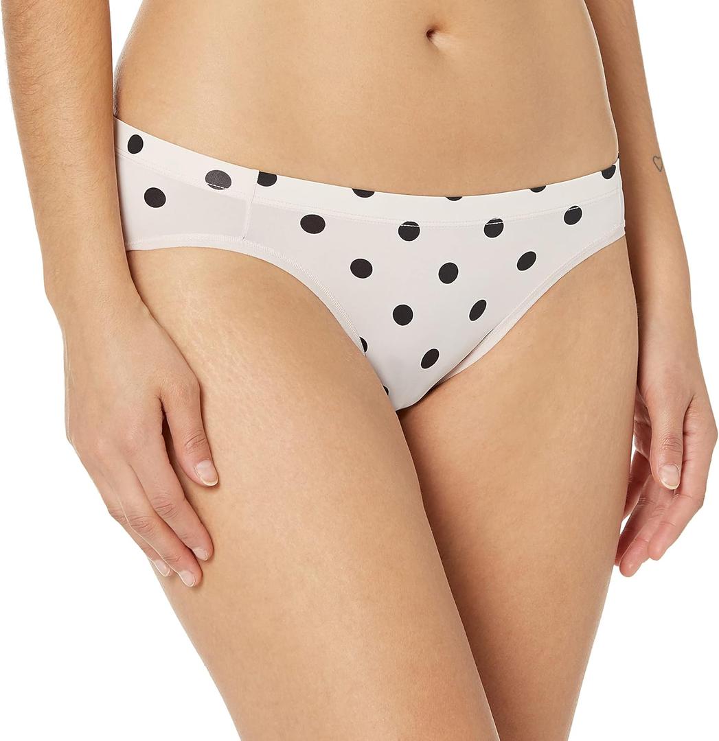 Maidenform Women's Barely There Bikini (6, Modern Dot Print/Sandshell, Paris Nude)