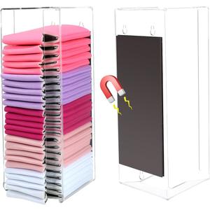 Magnetic Acrylic Can Cooler Holder, Beer Can Sleeves Storage, Wall Mounted Can Cooler Dispenser, Gifts for Beer Lovers (Height 30 cm, Clear)