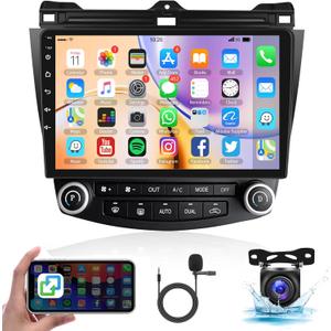 Car Radio for Honda Accord 2003-2007, Rimoody Android 13 Car Stereo 10.1'' Touchscreen GPS WiFi Mirror Link Bluetooth FM/RDS EQ SWC Backup Camera Microphone