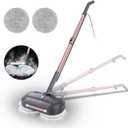 Scrub & Steam Mop with Rotating Mop Pads, All-in-One Scrubbing and Sanitizing Floor Cleaner, XL Water Tank, 23FT Cord, LED Headlights,Self-Standing for Hard Floor Laminate Marble Floors