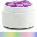 7-Color Changing Wax Melt Warmer, Modern Ripple Design 3-in-1 Electric Candle Warmer with Large Melting Dish, Ceramic Scented Wax Melter Essential Oil Burner for Home Aromatherapy, White