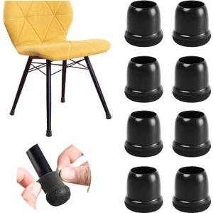 20 Pcs Black Small Chair Leg Floor Protectors for Hardwood Floors, Upgraded Rubber Chair Leg Caps with Felt Pads, Furniture Leg Feet Covers Protect Floors from Scratches Reduce Noise (Fit 0.8"-1")