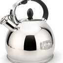 Whistling Tea Kettle for Stovetop, (2.64 Quart-Mirror Food Grade Stainless Steel Teapot of 5-layer base (Silver)