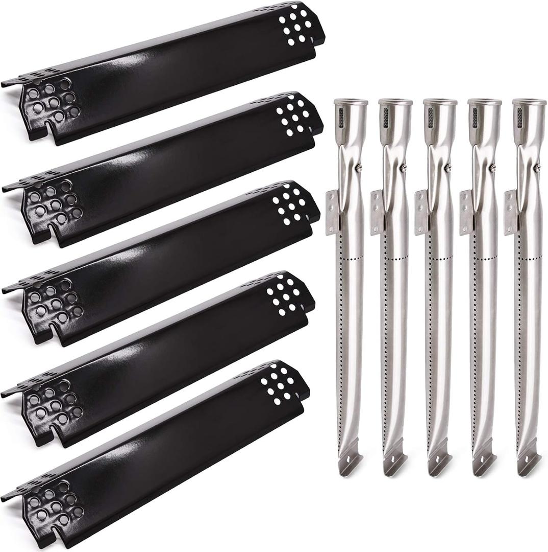 Grill Replacement Parts for Nexgrill 720-0888, 720-0888N, 720-0830H, 720-0864, Members Mark 720-0882D Grill, 5-Pack Heat Plate Shields Burner Tubes Parts for Nexgrill 720-0888 5 Burner Grill (Porcelain Steel)