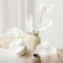 Ling's moment White Anthurium Flowers, 8pcs Artificial Silk Filler Plants, Faux Greenery Stems for DIY Wedding Bouquets Centerpieces Arrangements Bridal Shower Party Home Decorations