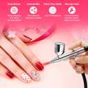 MADETEC Professional Nail Art Airbrush Kit with Compressor - 3 Adjustable PSI (25/35/48), Stable Pressure, 0.2/0.3/0.5mm Nozzles, Non-Clogging for Nail Art, Painting, Model, Cake ect Black