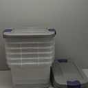 Rubbermaid Roughneck Clear 19Qt/ 4.75 Gal Storage Containers, Pack of 6, with Snap-Fit Grey Lids, Visible Base, Sturdy and Stackable, Great for Storage and Organization