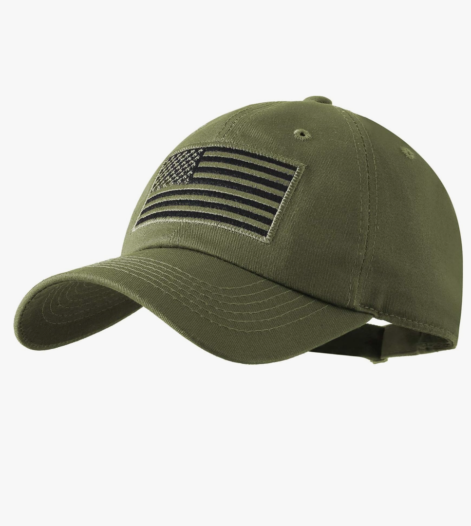 GEANBAYE American Flag Hats for Men Women Adjustable USA Baseball Cap Outdoor Hat Olive