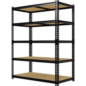 Heavy Duty Garage Storage Shelves, 5-Tier Adjustable Storage Shelving Unit | 3000 Lbs Capacity, 48" L x 24" W x 72"H Metal Shelving Racks for Kitchen Pantry Basement Bathroom Laundry