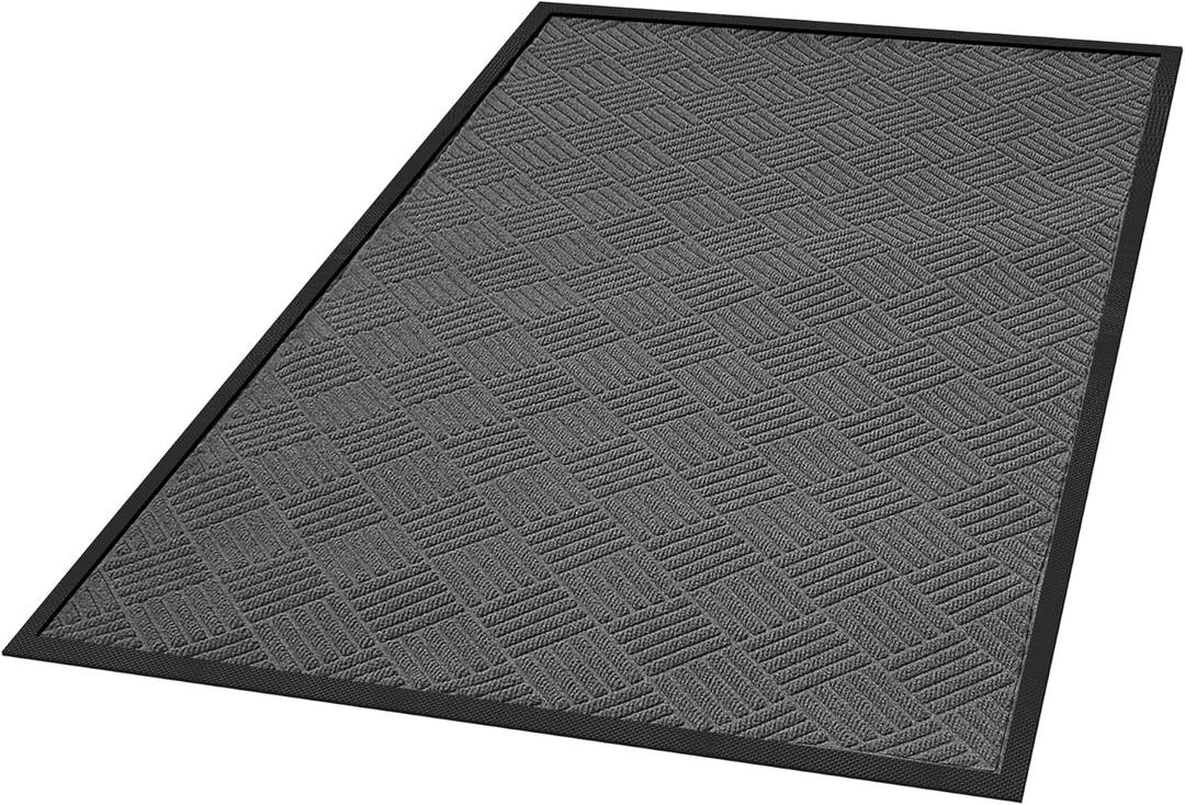 tonchean Front Door Mat, 60" x 36" Welcome Mat for Outdoor Indoor, Commerical Entrance Mats with Non-Slip Rubber Backing, Low Profile Entryway Outside Mats, for Entrances Patio Porch, Grey
