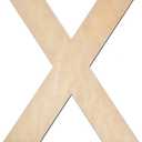 12 Inch Wooden Letter X, 1/4 Inch Thick Large Unfinished Wood Letter for Home Wall Decor, DIY Crafts