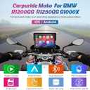 Carpuride w502b Motorcycle Carplay Screen for BMW R1200GS R1250GS S1000XR Motorcycle, 5 inch Waterproof Touchscreen, Portable Carplay/Android Auto GPS Navigation for Motorbike, Dual Bluetooth