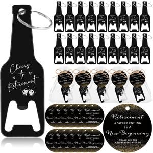 Maxcheck 50 Sets Retirement Party Favors for Guests Cheers to Retirement Bottle Opener Keychain Bulk with Thank You Tags Organza Bags Retirement Party Thank You Gift Idea Souvenirs