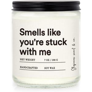 Shqiueos Funny Anniversary Candle Gift for Boyfriend Girlfriend, Her Him, Best Friend Friendship Birthday for Women, Bestie, Christmas, Lavender Scented 7 Oz