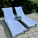 Black & White Brands (2-Pack) Luxury Chaise Lounge Chair Cover Towel 100% Plush Turkish Combed Cotton 30x85 White 500 GSM Absorbent Quick-Dry Fitted Pocket for Pool/Resort/Hotel/Spa/Beach - 2 Pack