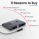 Mersoco Car Audio Bluetooth Wireless Cassette Receiver, Tape Player MP3 Bluetooth 5.0 Cassette Aux Adapter, Hands-Free Calling, Stereo Two-Channel,Black