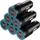 6 Pack 60W Super Fast USB C Car Chargers, Dual 30W PD 3.0 PPS Charging Ports, 12V Cigarette Lighter Adapter Bundle for iPhone 17 16 15 14, iPad, Samsung Galaxy S25 S24, Google Pixel 10 Android Phones