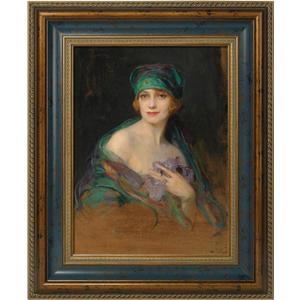 Antique French Painting Frame for 18x24 Stretched Canvas, 3.5" DIY Wood Wall Frame for Landscape Family Animal Memorial Portraits Wedding Housewarming Gift, No Glass & Back (Blue Gold)