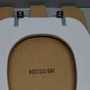 Mayfair Padded Toilet Seat with Chrome Hinges, Soft Vinyl over Wood Core Seat, Made in USA, Elongated, White