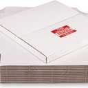 White Vinyl Record Mailers 12.8x12.8x1 inch LP Mailing Corrugated Cardboard Boxes, Easy Fold, Multi Depth Album Shipping Boxes with Fragile Stickers, 50 Pack